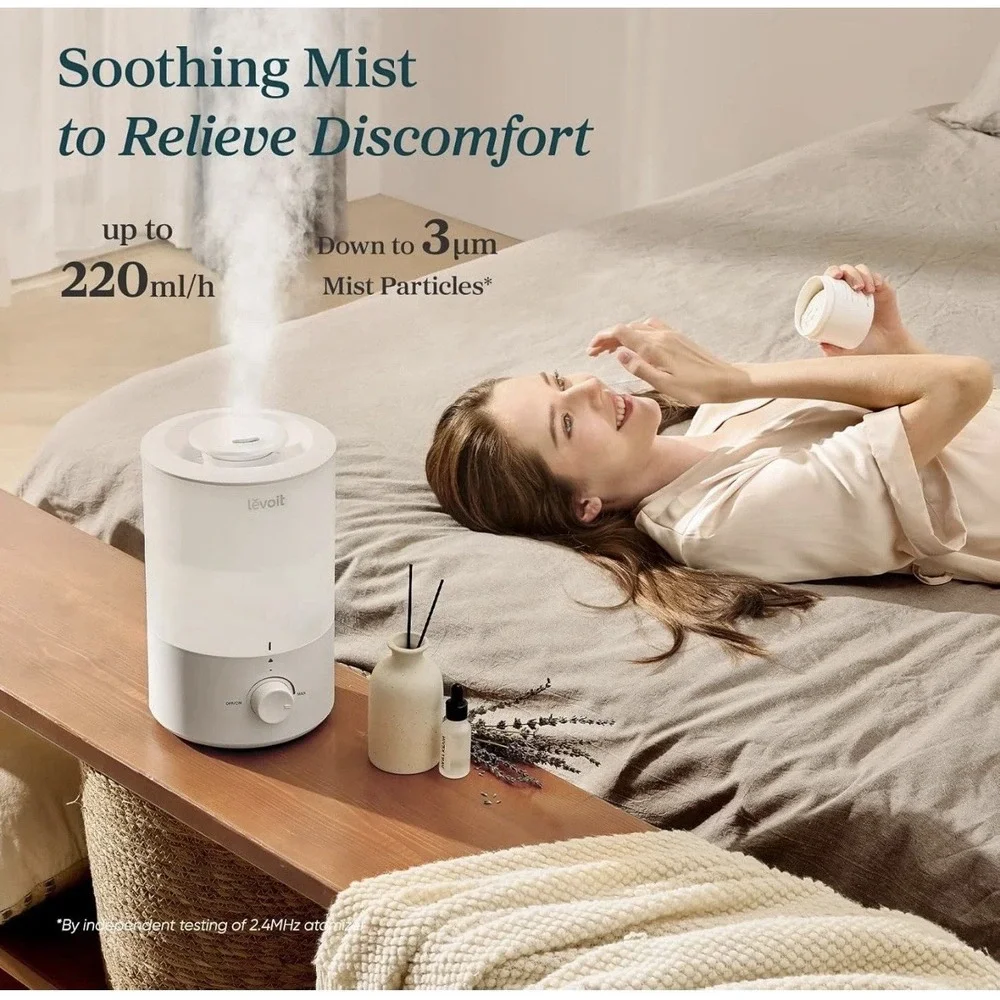 LEVOIT - Humidifier for Bedroom - Quiet (3L Water Tank)